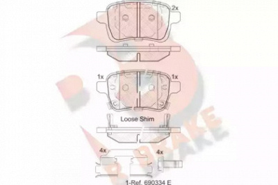 R BRAKE rb2170 -  Комплект тормозных колодок, дисковый тормоз